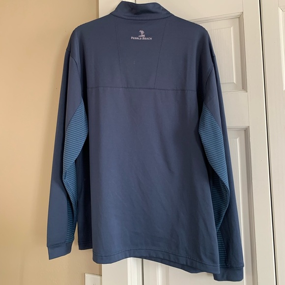 Pebble Beach Men's 1/4 Zip Pullover Golf Shirt Size Medium Dusty Blue - Picture 7 of 7